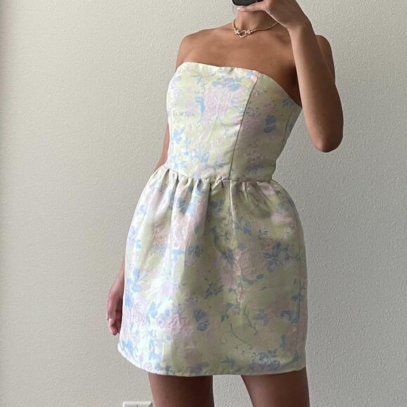 Yellow, Pink and Blue Floral Dress - Picture 1 of 4